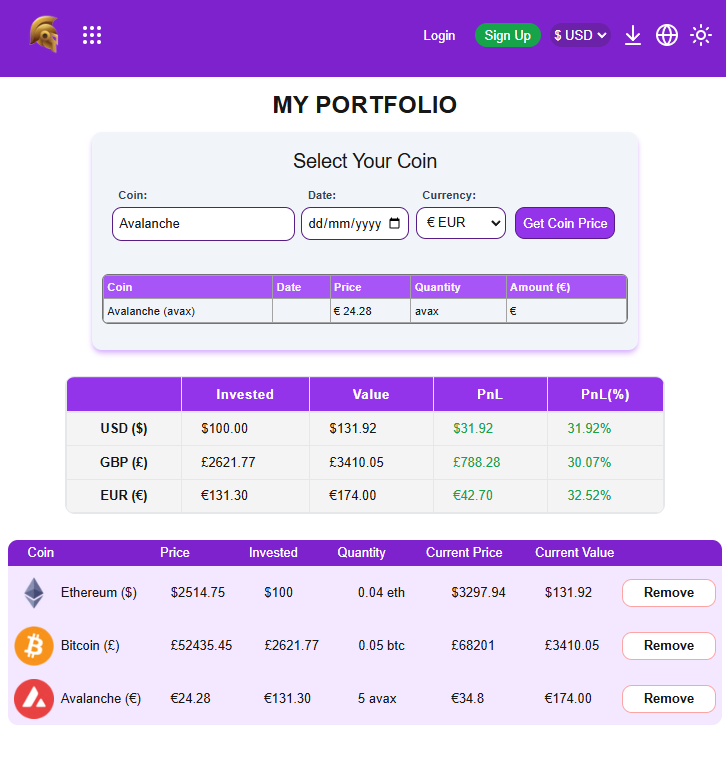 crypto app screenshot