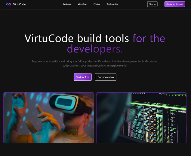 Virtue Code website screenshot